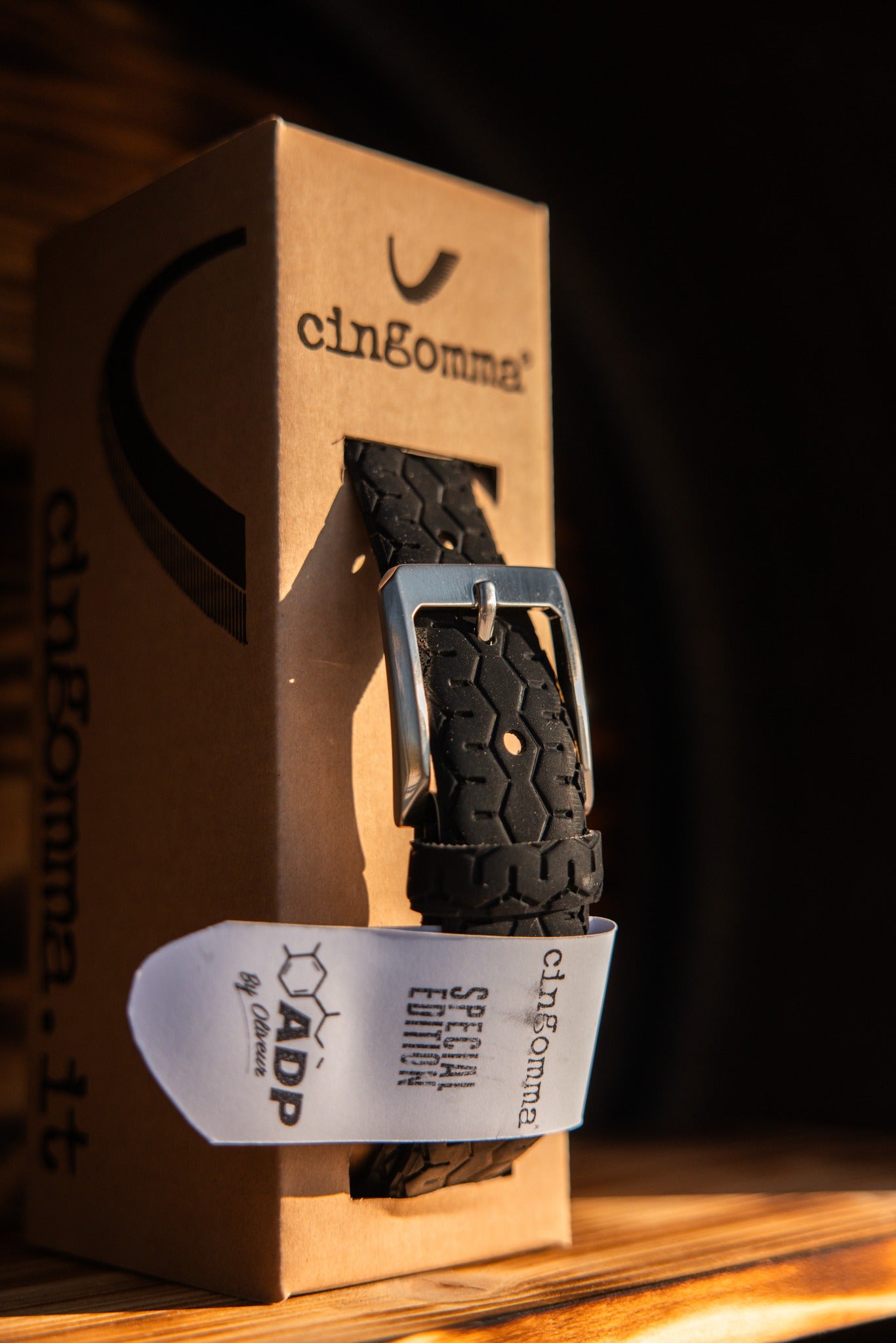 Ceinture en pneu recyclé Cingomma Italie Edition Spéciale ADP By Oliveur #1009