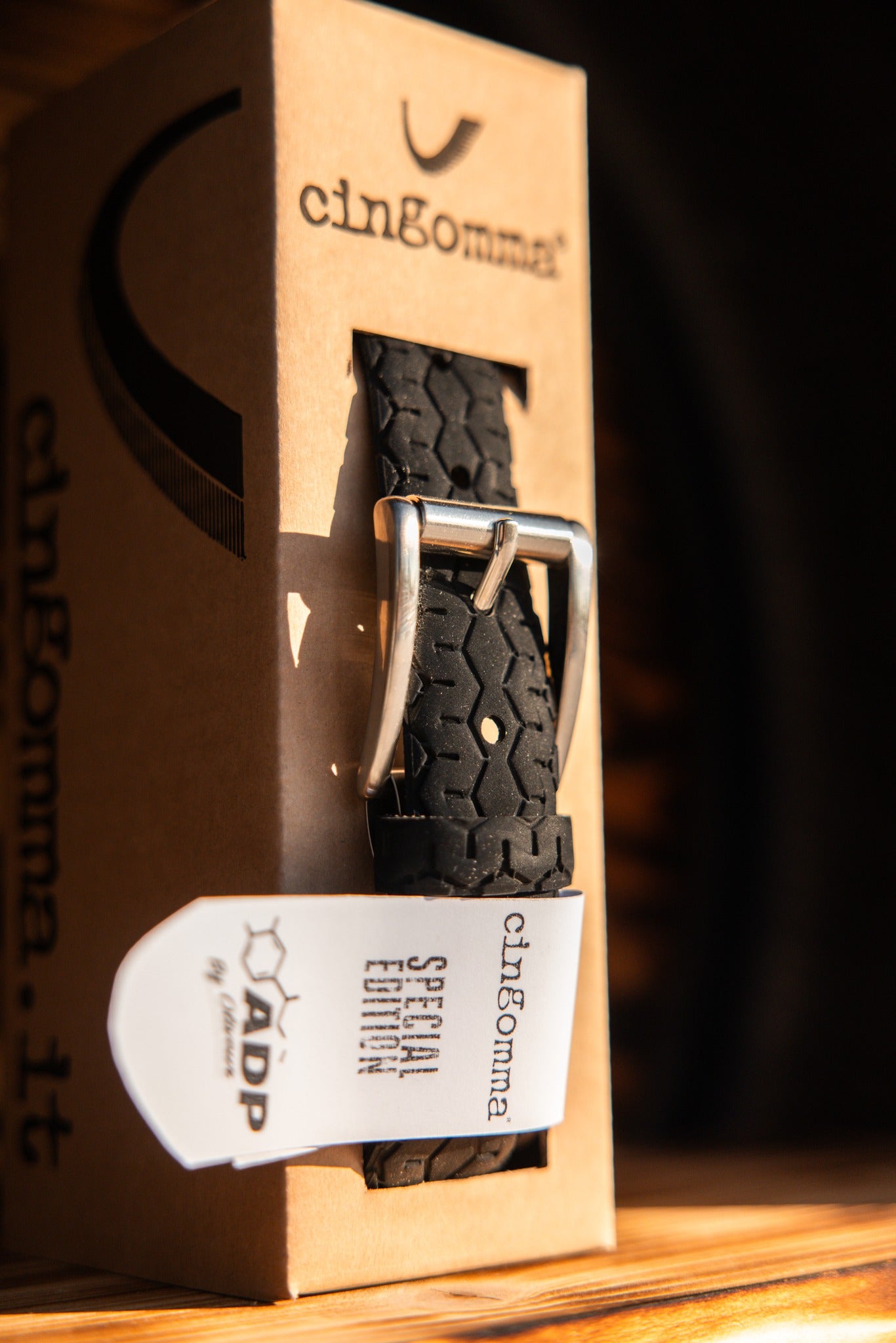 Ceinture en pneu recyclé Cingomma Italie Edition Spéciale ADP By Oliveur #1020