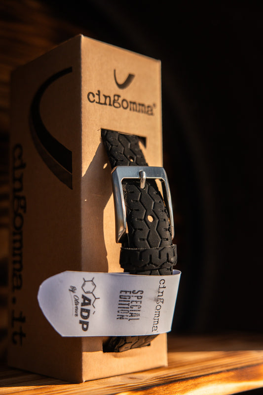 Ceinture en pneu recyclé  Cingomma Italie Edition Spéciale ADP By Oliveur #1009
