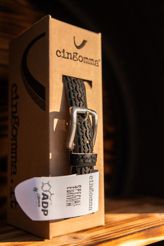 Ceinture en pneu recyclé  Cingomma Italie Edition Spéciale ADP By Oliveur #1026